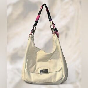 Coach Kristen Shoulder Bag in Cream with Purse Scarf